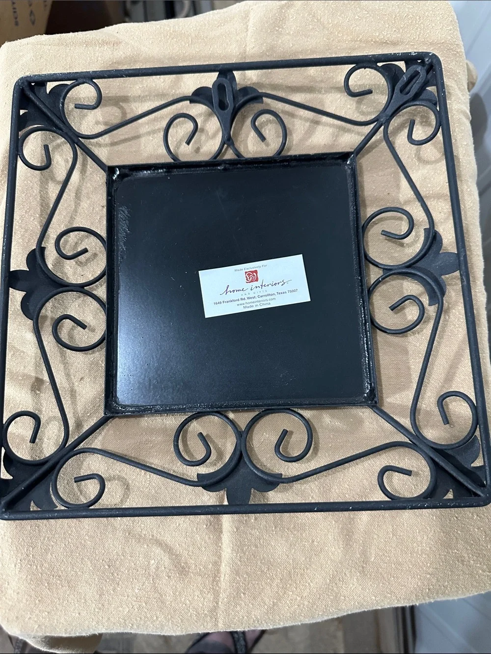 Set of 3 Decorative Black Wall Mirror with Scrollwork Frame
